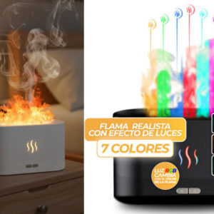 difusor aroma portátil humidificador efecto llama rectangular