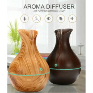 humidificador & aromatizador led con usb color wengue y camel tulipa