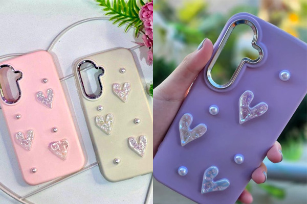 FUNDAS CORAZONES CROMADA