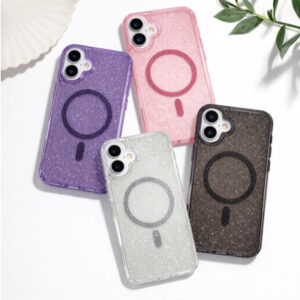 FUNDAS MAGSASFE CON GLITTER ( EN CAJITTA )
